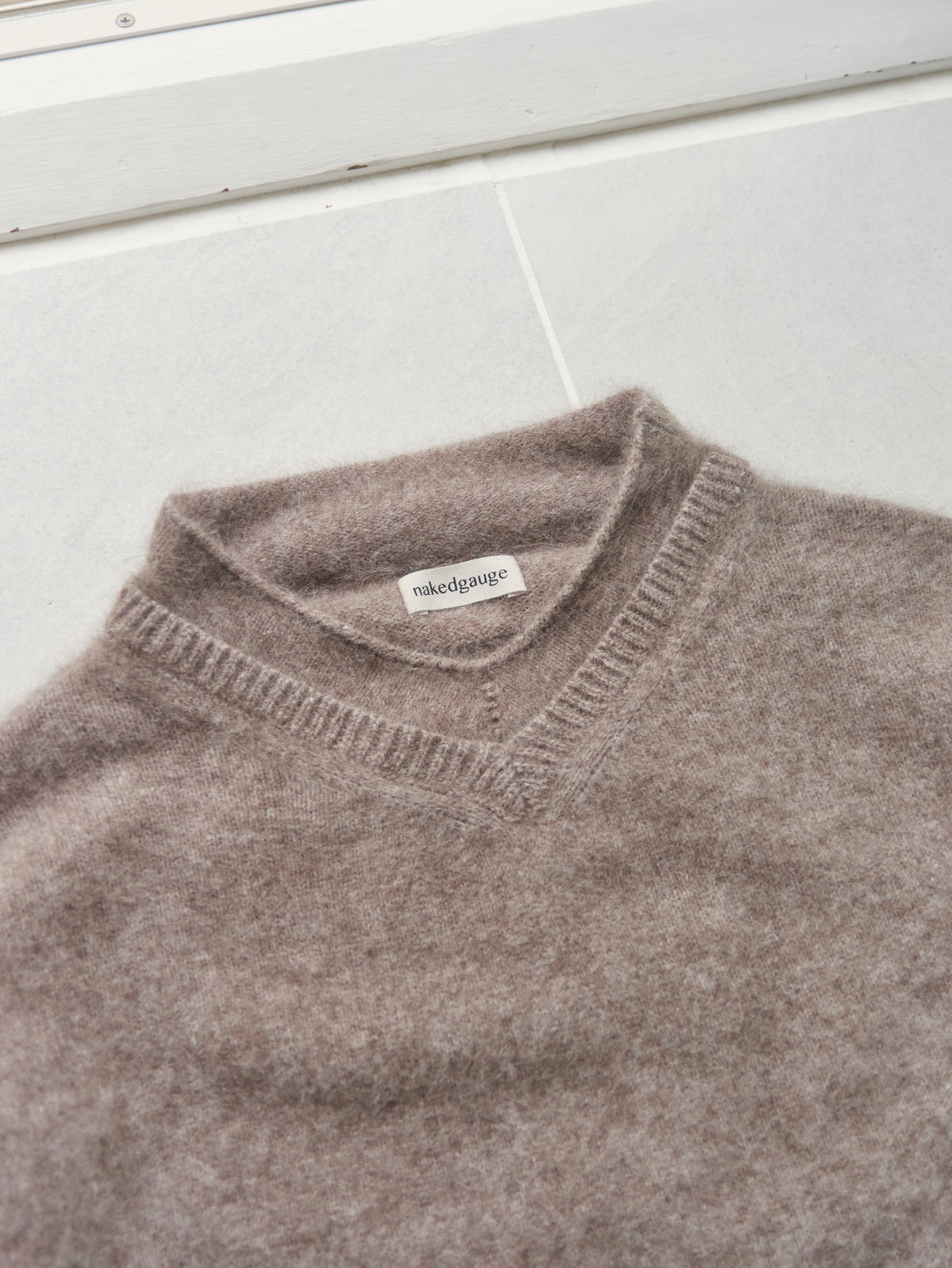 【nakedgauge】FOX DOUBLE COLLAR PULLOVER, MILLET