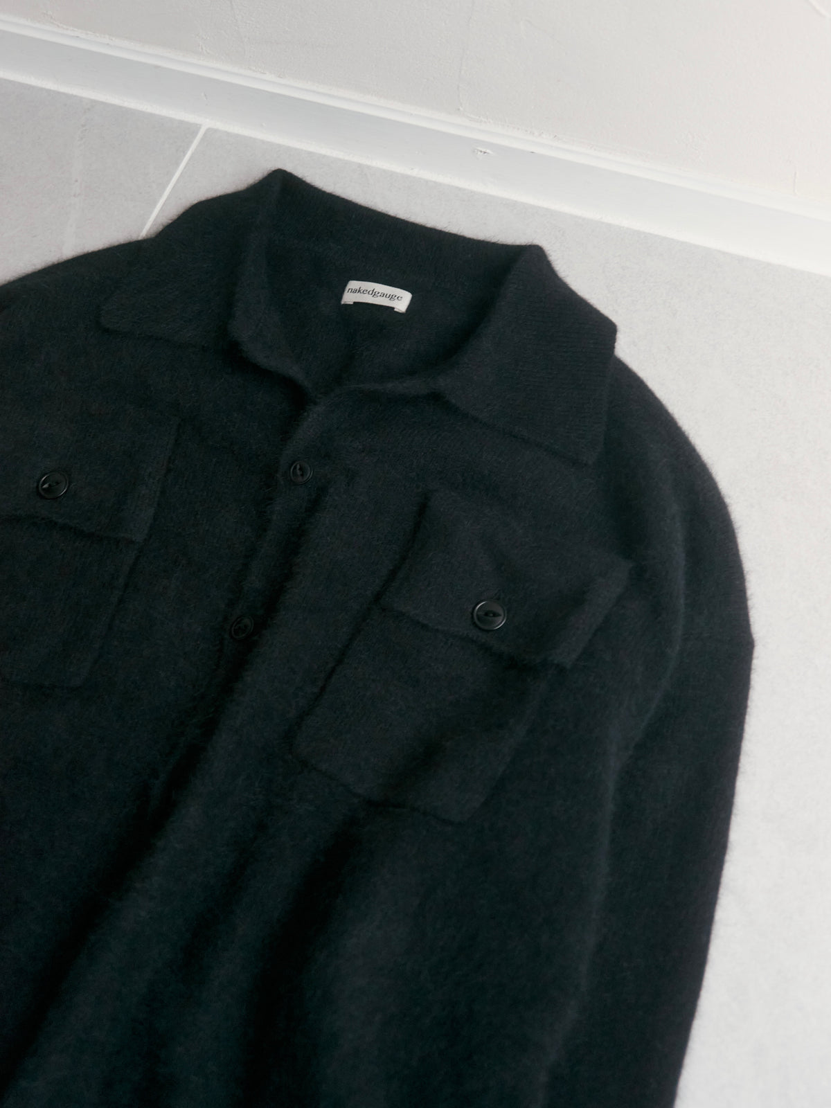 【nakedgauge】FOX KNITTING SHIRTS, BLACK
