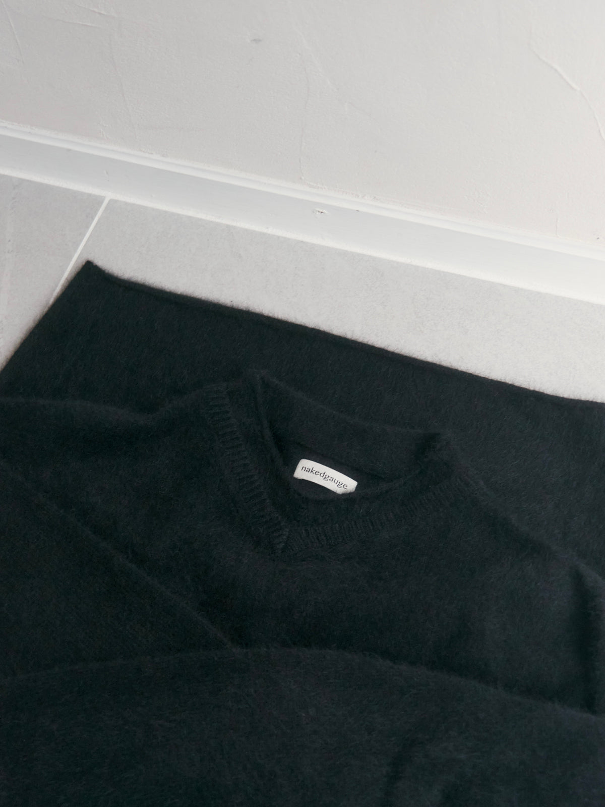 【nakedgauge】FOX DOUBLE COLLAR PULLOVER, BLACK