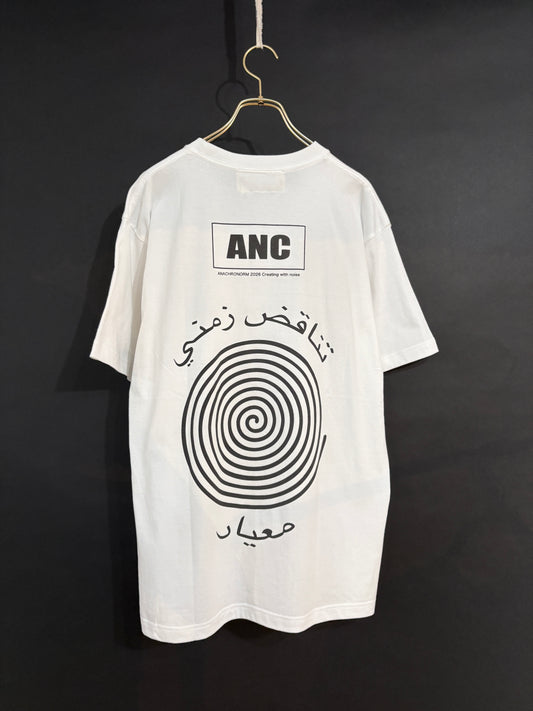 【ANACHRONORM】VORTEX PRINTED S/S T-S, WHITE
