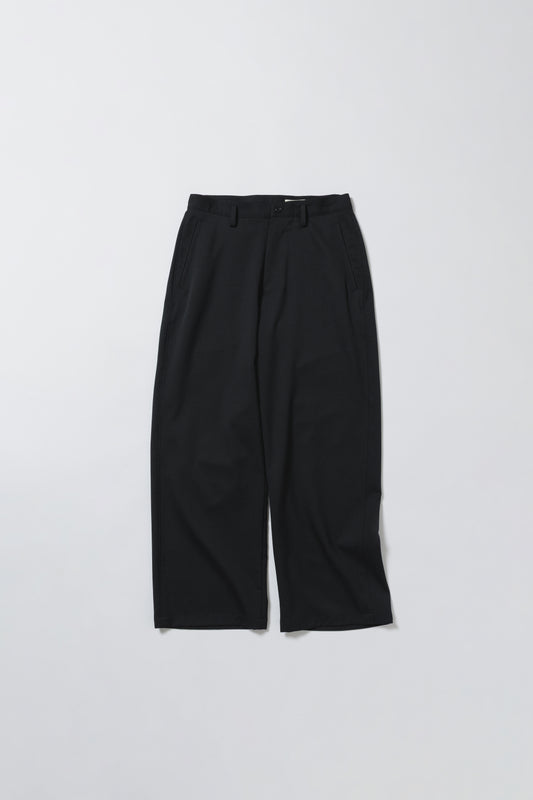 【nakedgauge】WOOL GABARDINE ASHLEY SLACKS, BLACK