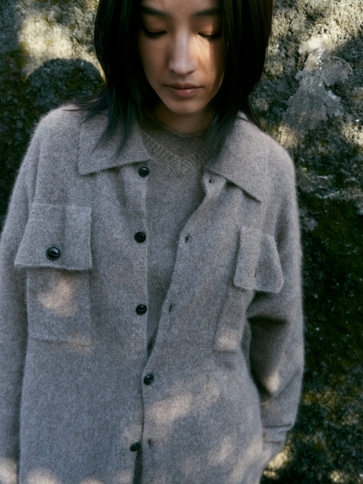 【nakedgauge】FOX KNITTING SHIRTS, MILLET