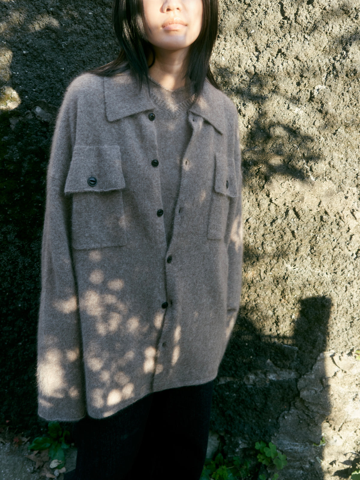 【nakedgauge】FOX KNITTING SHIRTS, MILLET