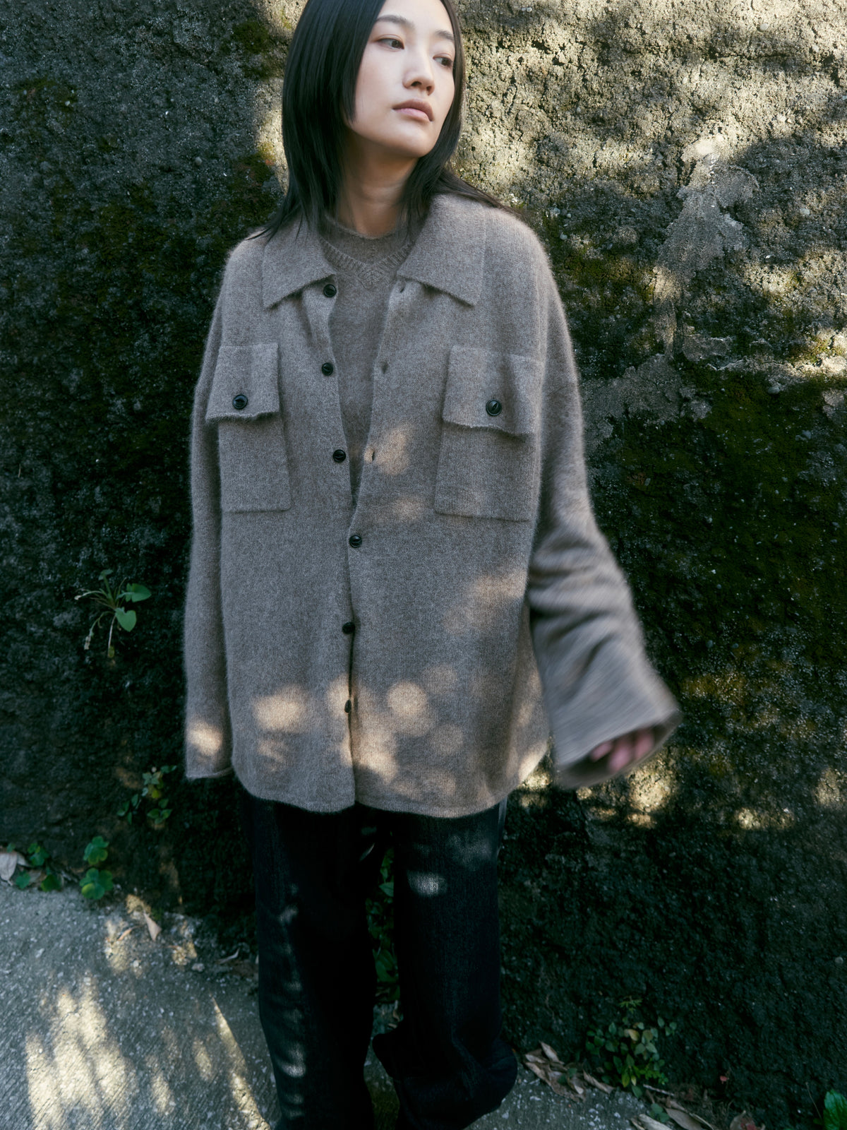 【nakedgauge】FOX KNITTING SHIRTS, MILLET