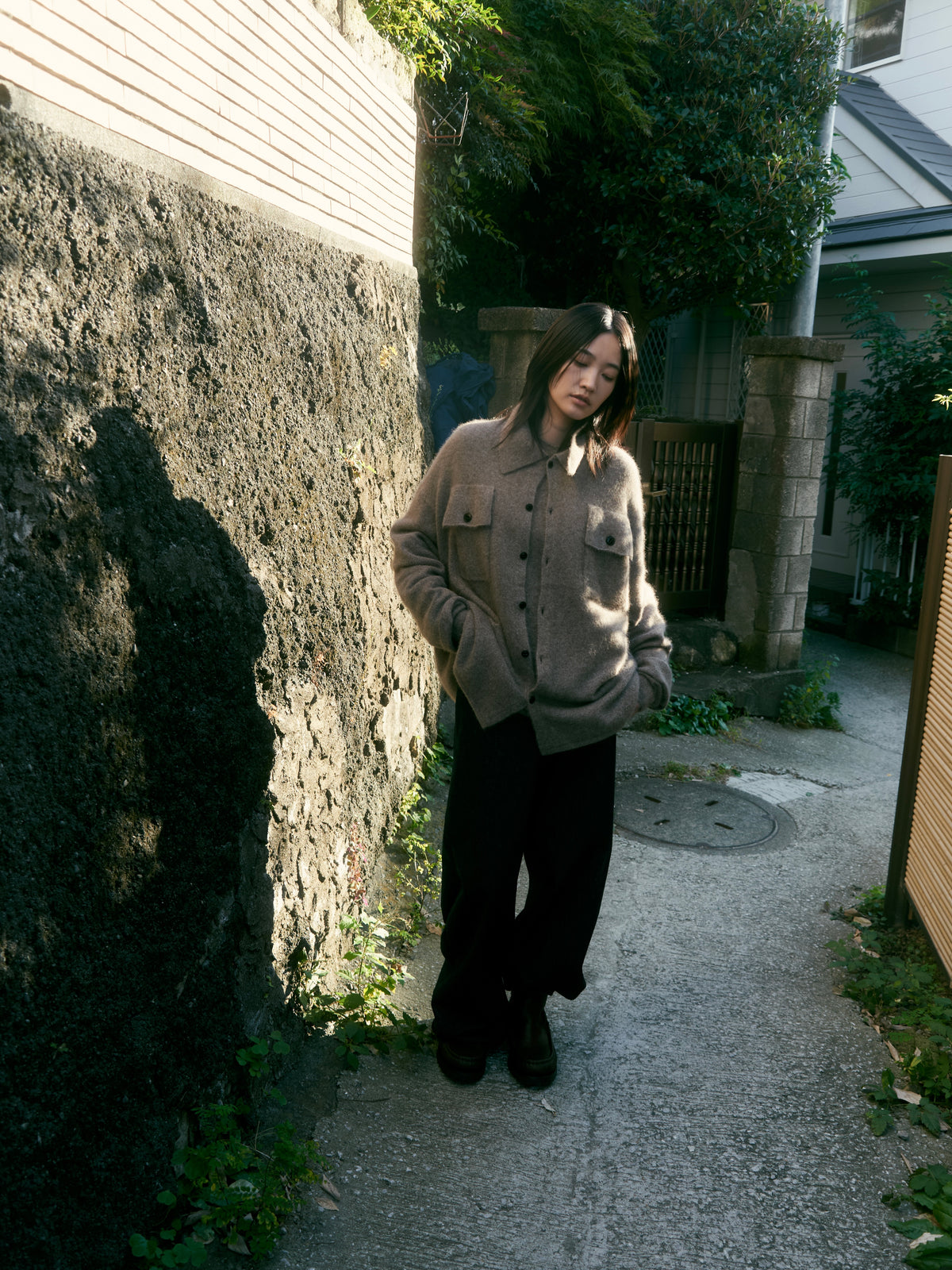 【nakedgauge】FOX KNITTING SHIRTS, MILLET