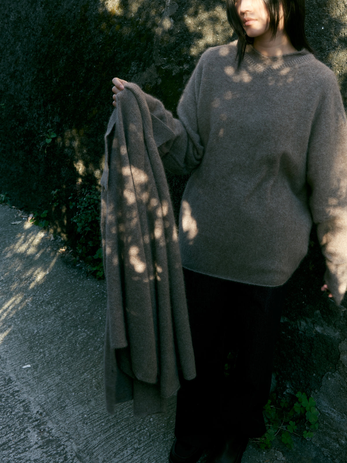 【nakedgauge】FOX DOUBLE COLLAR PULLOVER, MILLET