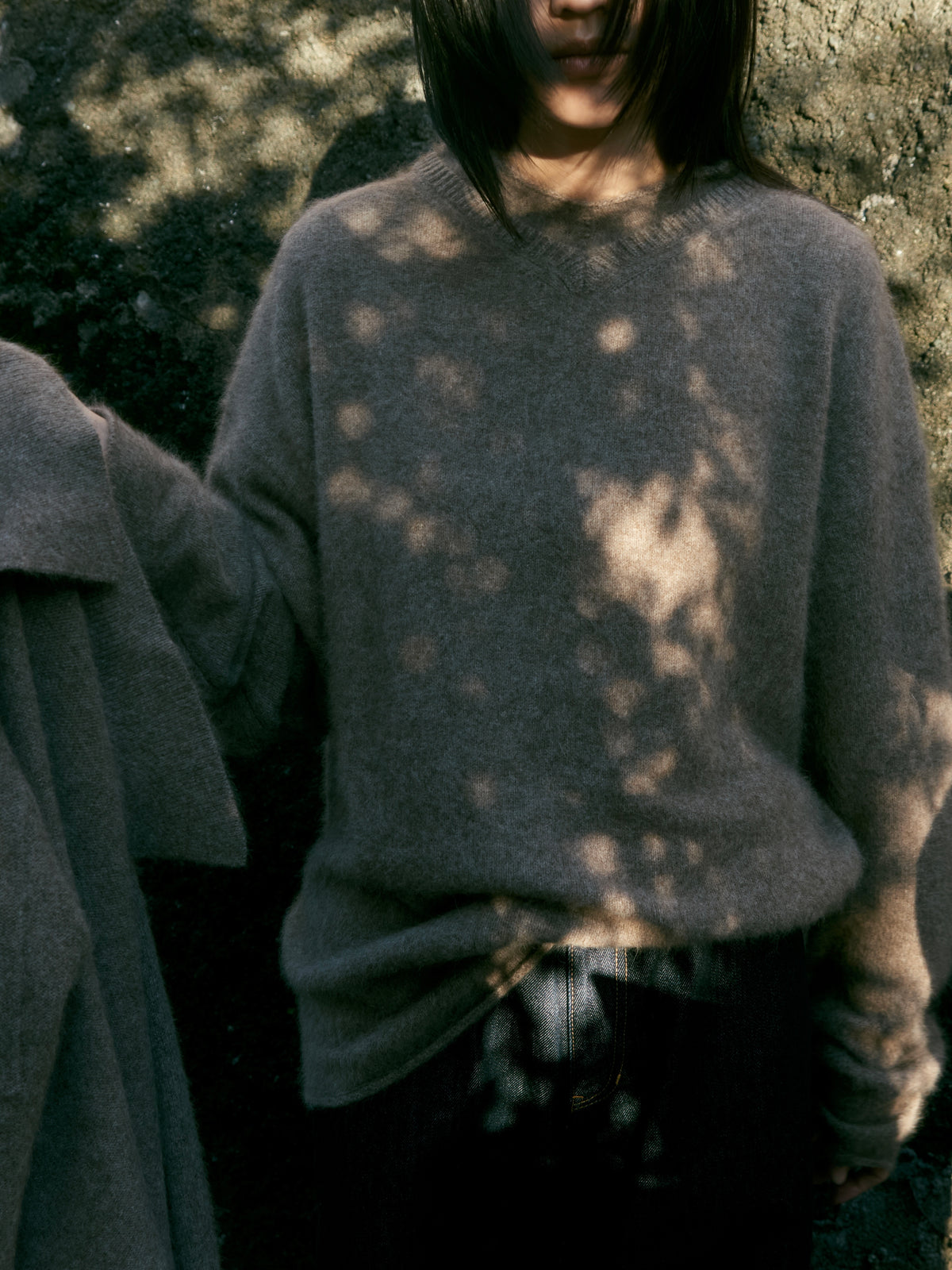 【nakedgauge】FOX DOUBLE COLLAR PULLOVER, MILLET