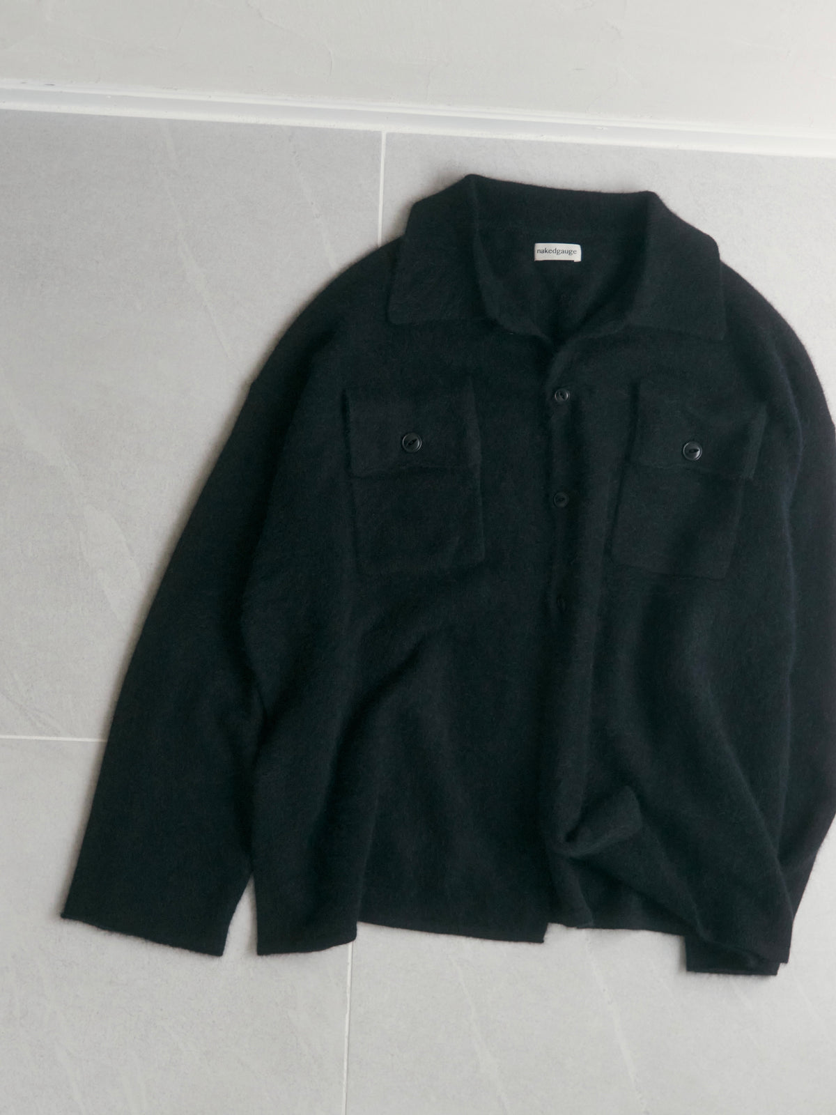 【nakedgauge】FOX KNITTING SHIRTS, BLACK