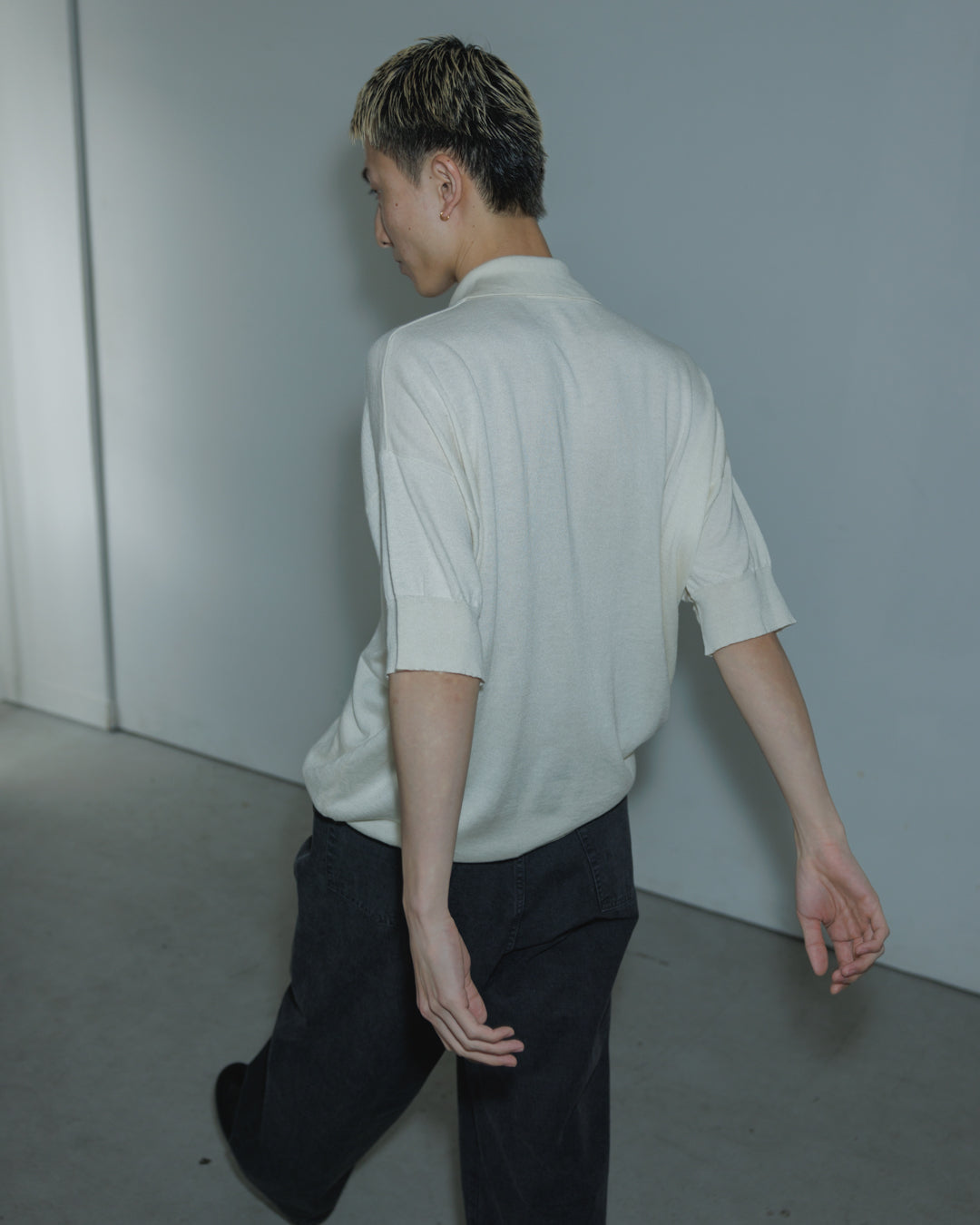 【house of naked】SILKxCASHMERE  80POLO SS, RAW WHITE