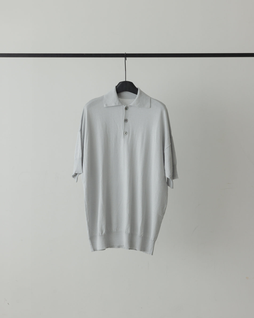 【house of naked】SILKxCASHMERE  80POLO SS, LIGHT GRAY