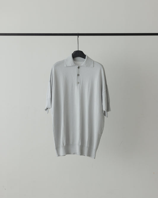 【house of naked】SILKxCASHMERE  80POLO SS, LIGHT GRAY