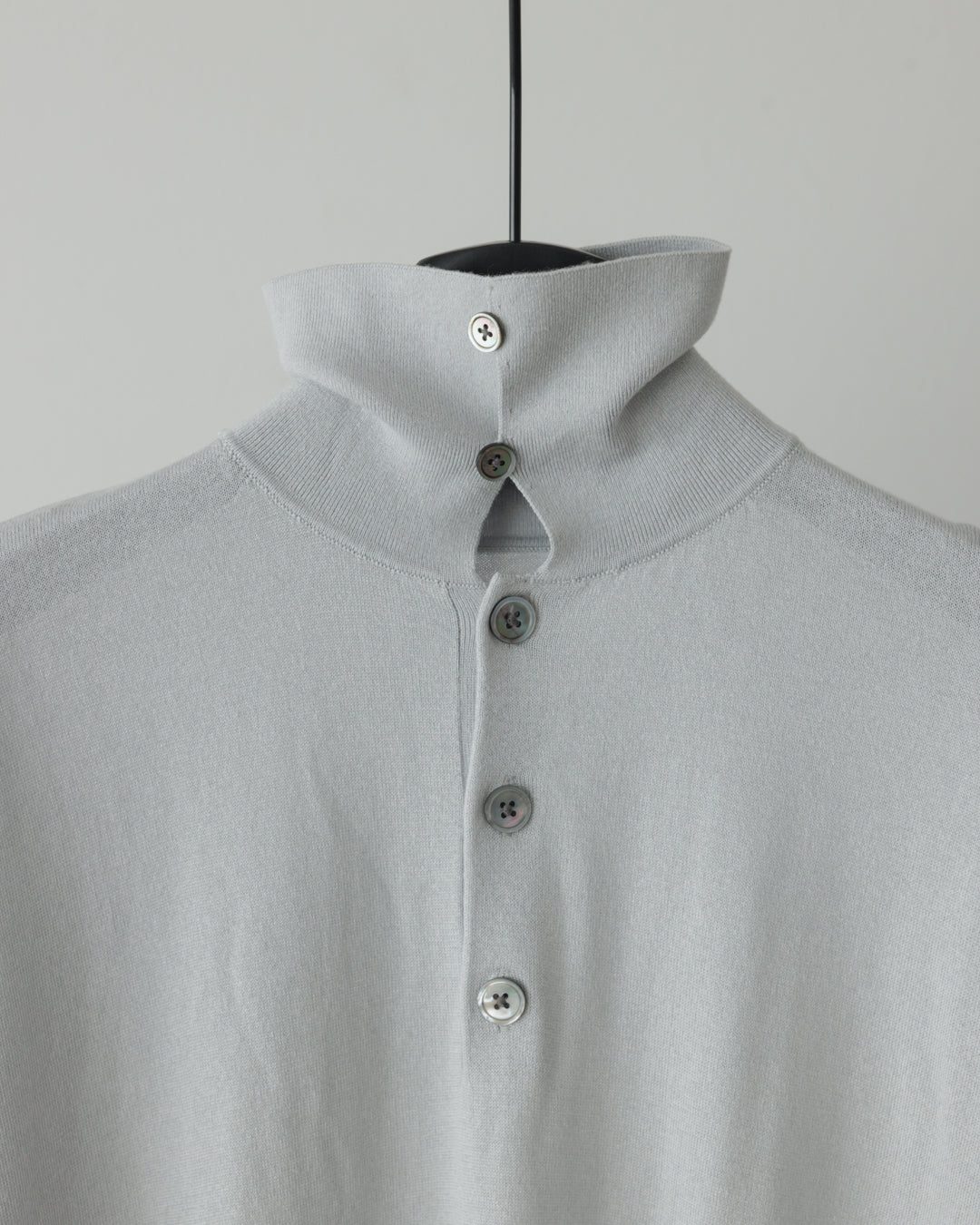【house of naked】SILKxCASHMERE  80POLO SS, LIGHT GRAY