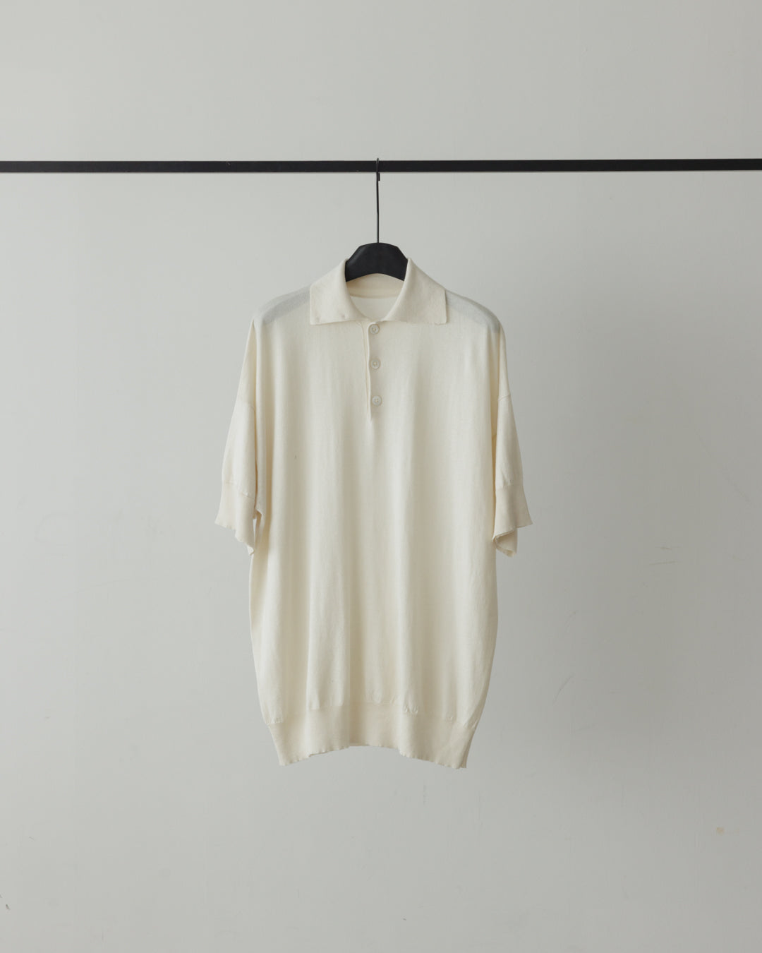 【house of naked】SILKxCASHMERE  80POLO SS, RAW WHITE