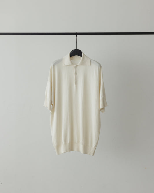 【house of naked】SILKxCASHMERE  80POLO SS, RAW WHITE