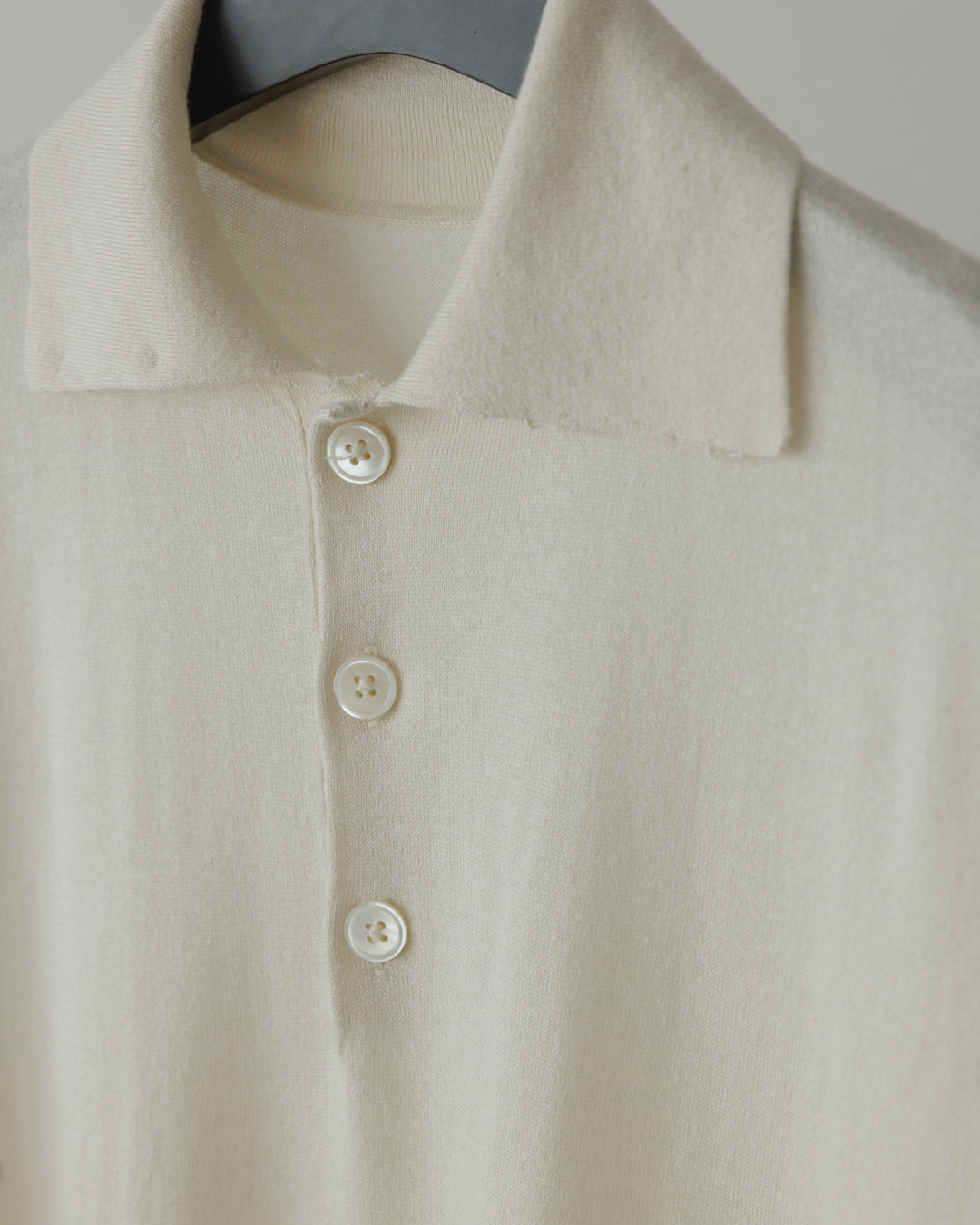【house of naked】SILKxCASHMERE  80POLO SS, RAW WHITE
