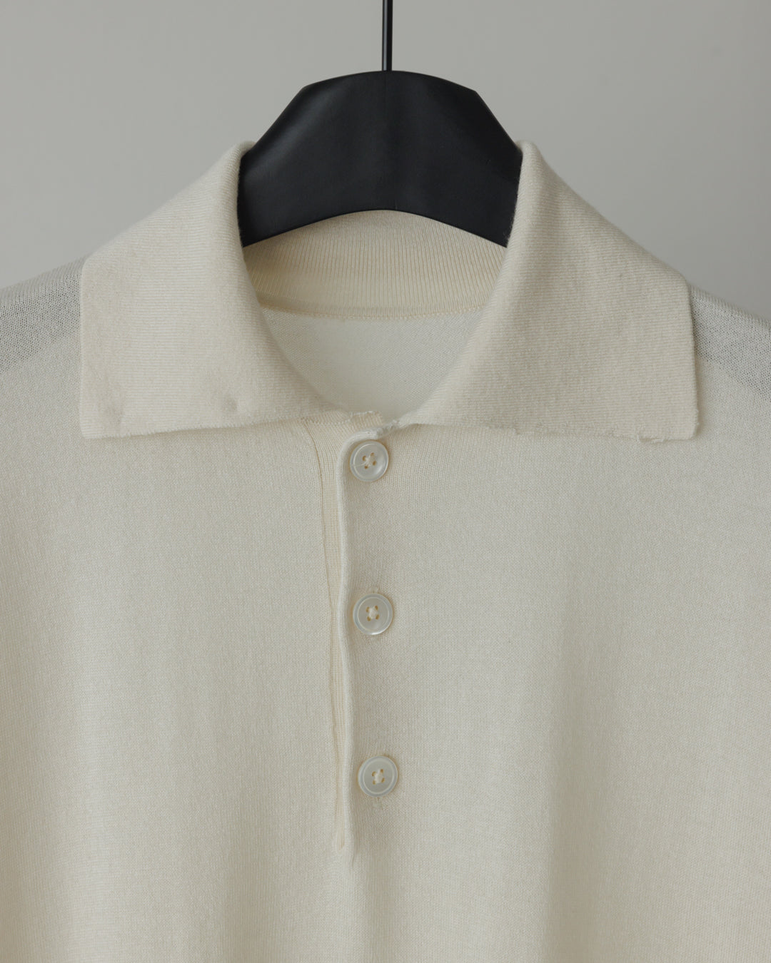 【house of naked】SILKxCASHMERE  80POLO SS, RAW WHITE