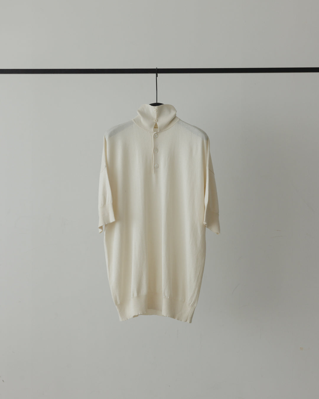 【house of naked】SILKxCASHMERE  80POLO SS, RAW WHITE