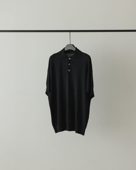 【house of naked】SILKxCASHMERE  80POLO SS, BLACK