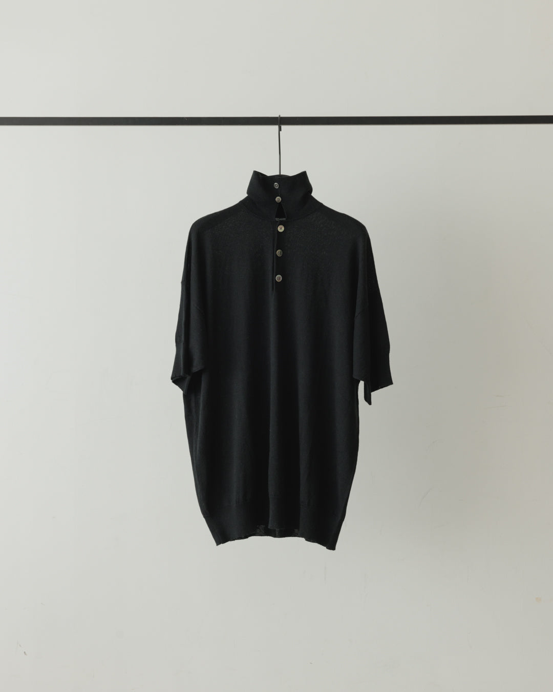 【house of naked】SILKxCASHMERE  80POLO SS, BLACK