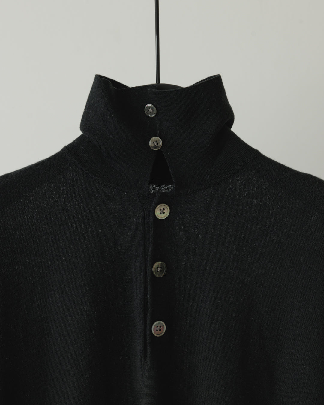 【house of naked】SILKxCASHMERE  80POLO SS, BLACK