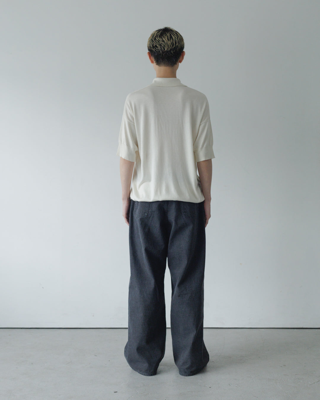 【house of naked】SILKxCASHMERE  80POLO SS, RAW WHITE