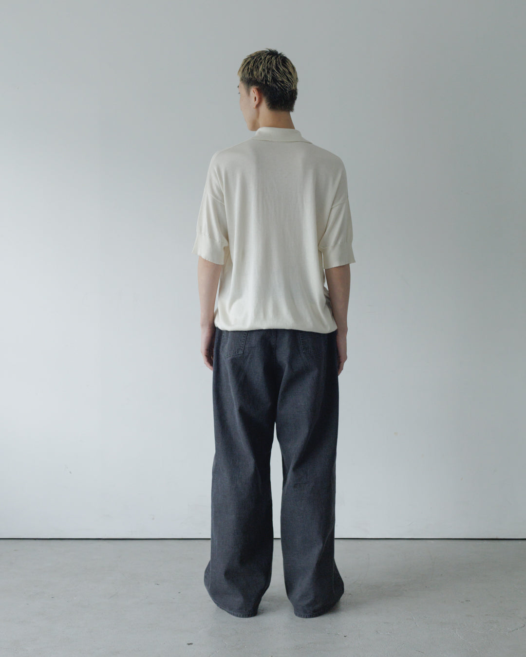 【house of naked】SILKxCASHMERE  80POLO SS, RAW WHITE