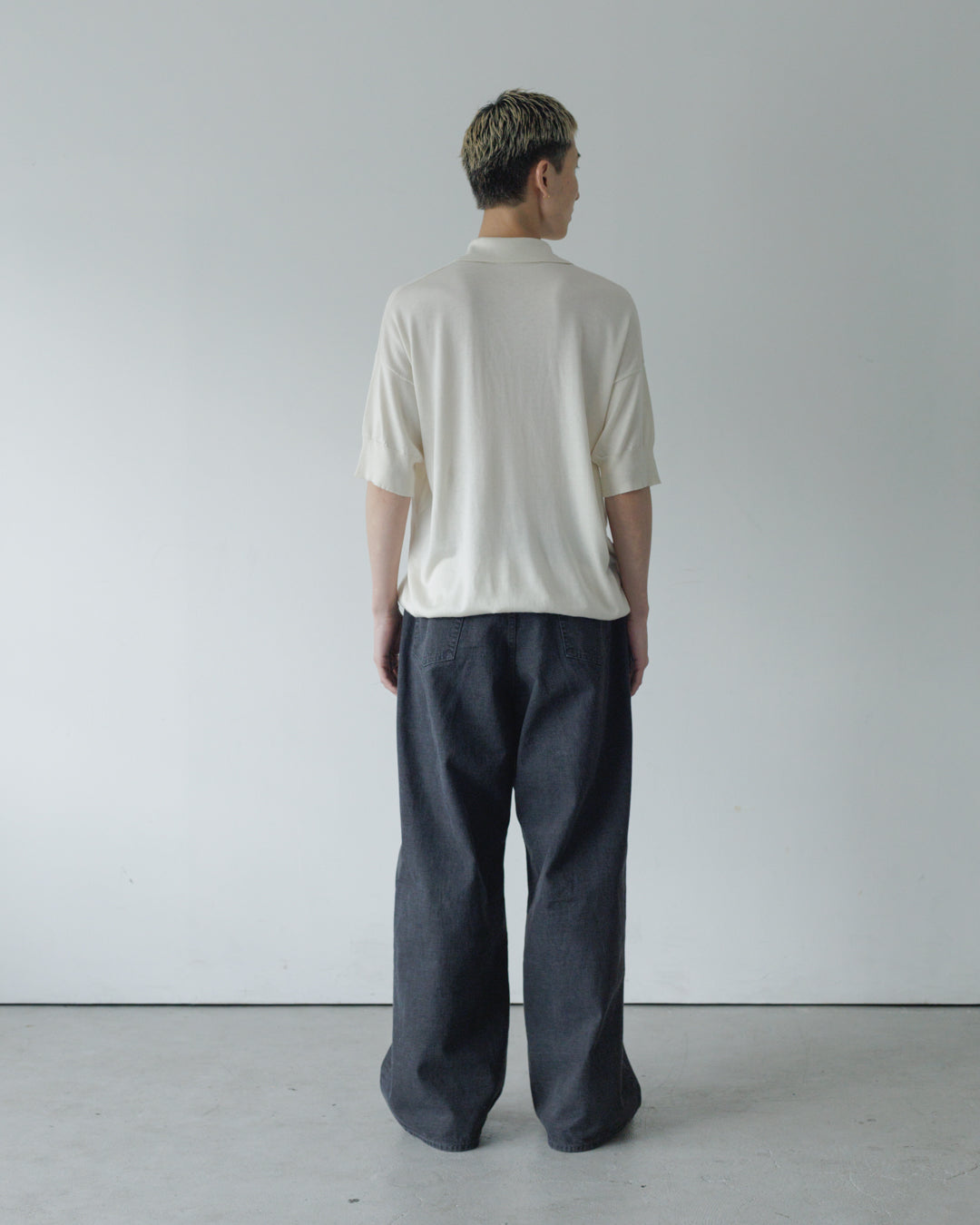 【house of naked】SILKxCASHMERE  80POLO SS, RAW WHITE