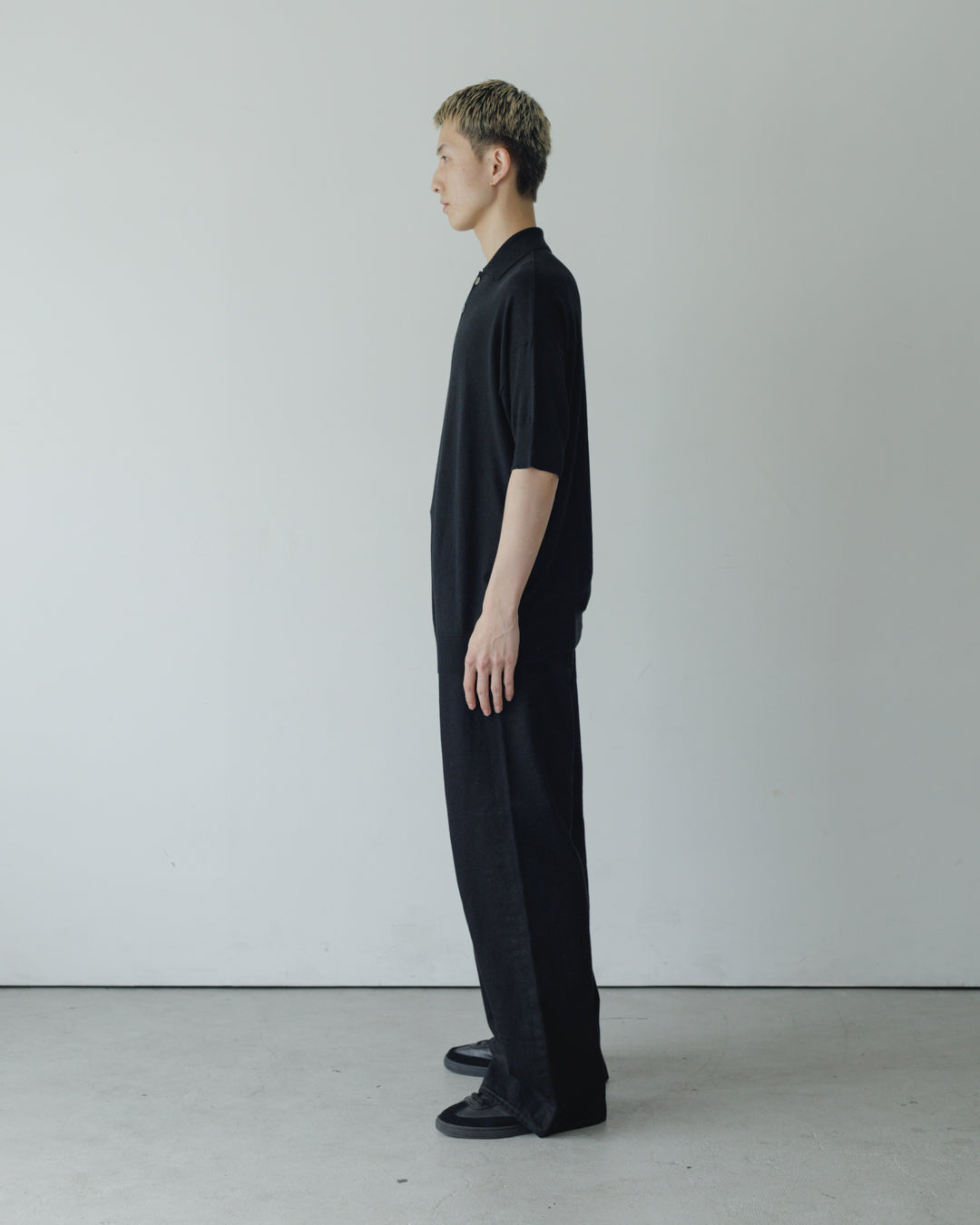 【house of naked】SILKxCASHMERE  80POLO SS, BLACK