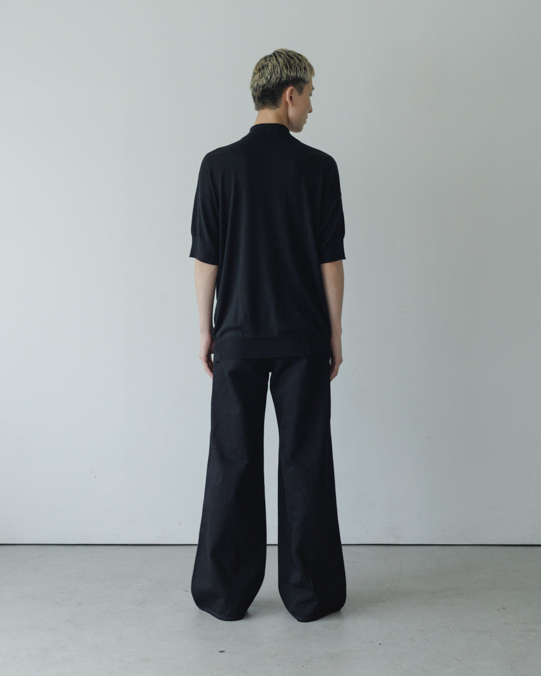 【house of naked】SILKxCASHMERE  80POLO SS, BLACK