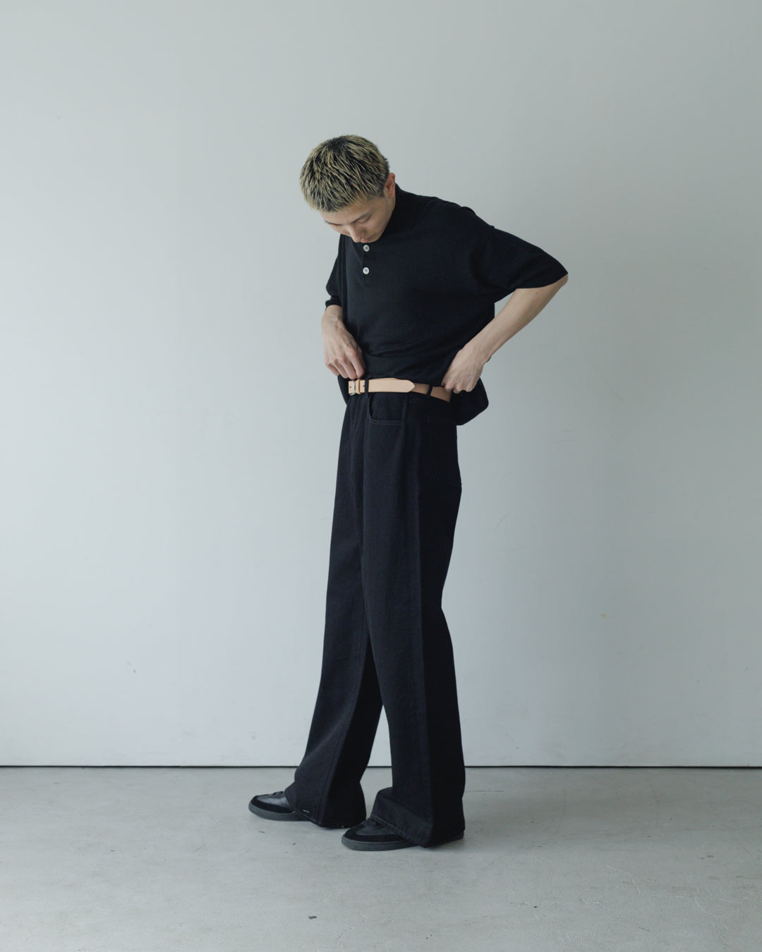 【house of naked】SILKxCASHMERE  80POLO SS, BLACK
