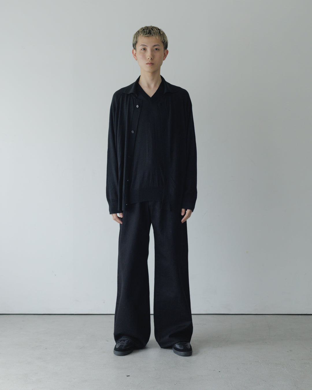 【house of naked】SILKxCASHMERE GARDIGAN I, BLACK