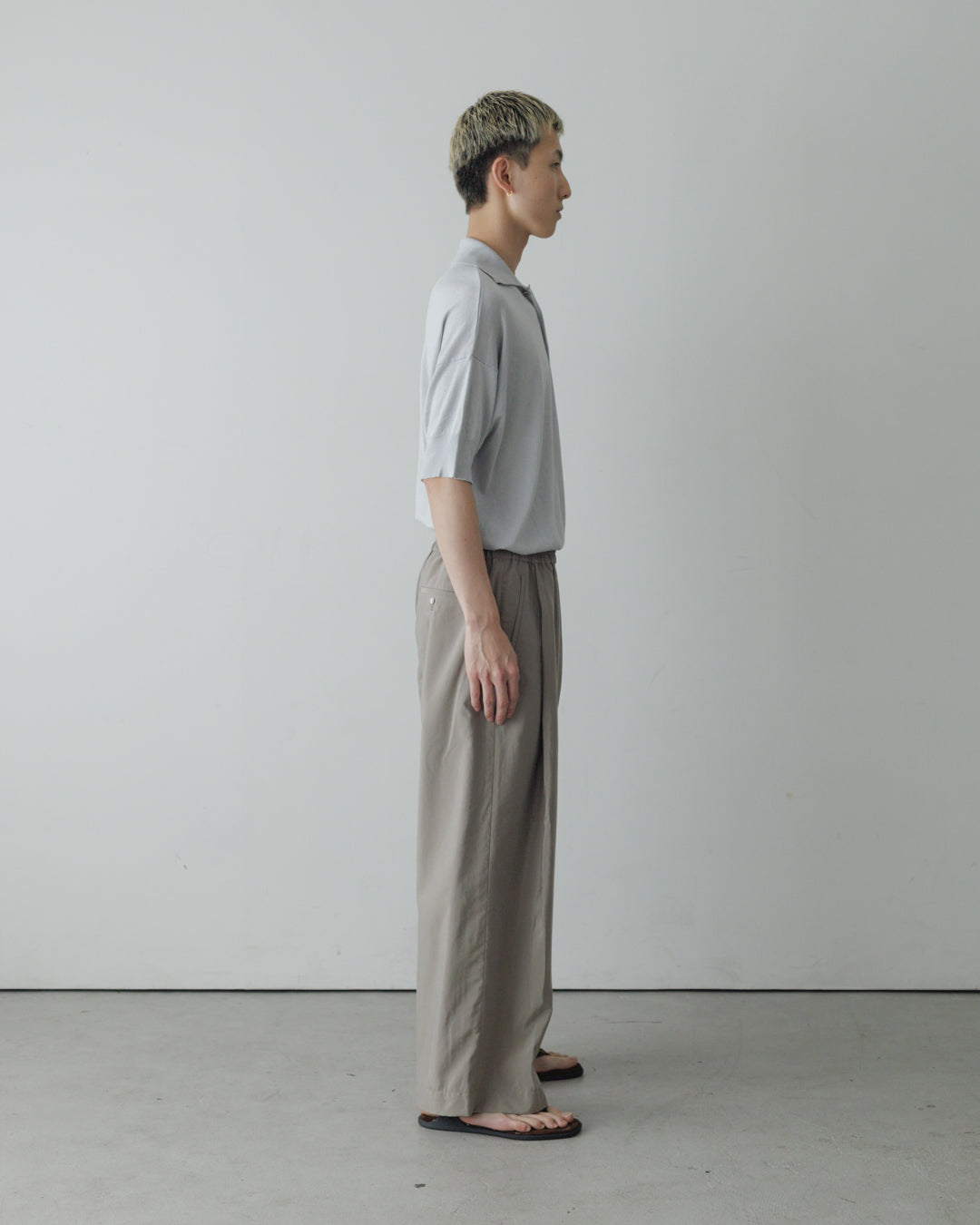 【house of naked】SILKxCASHMERE  80POLO SS, LIGHT GRAY