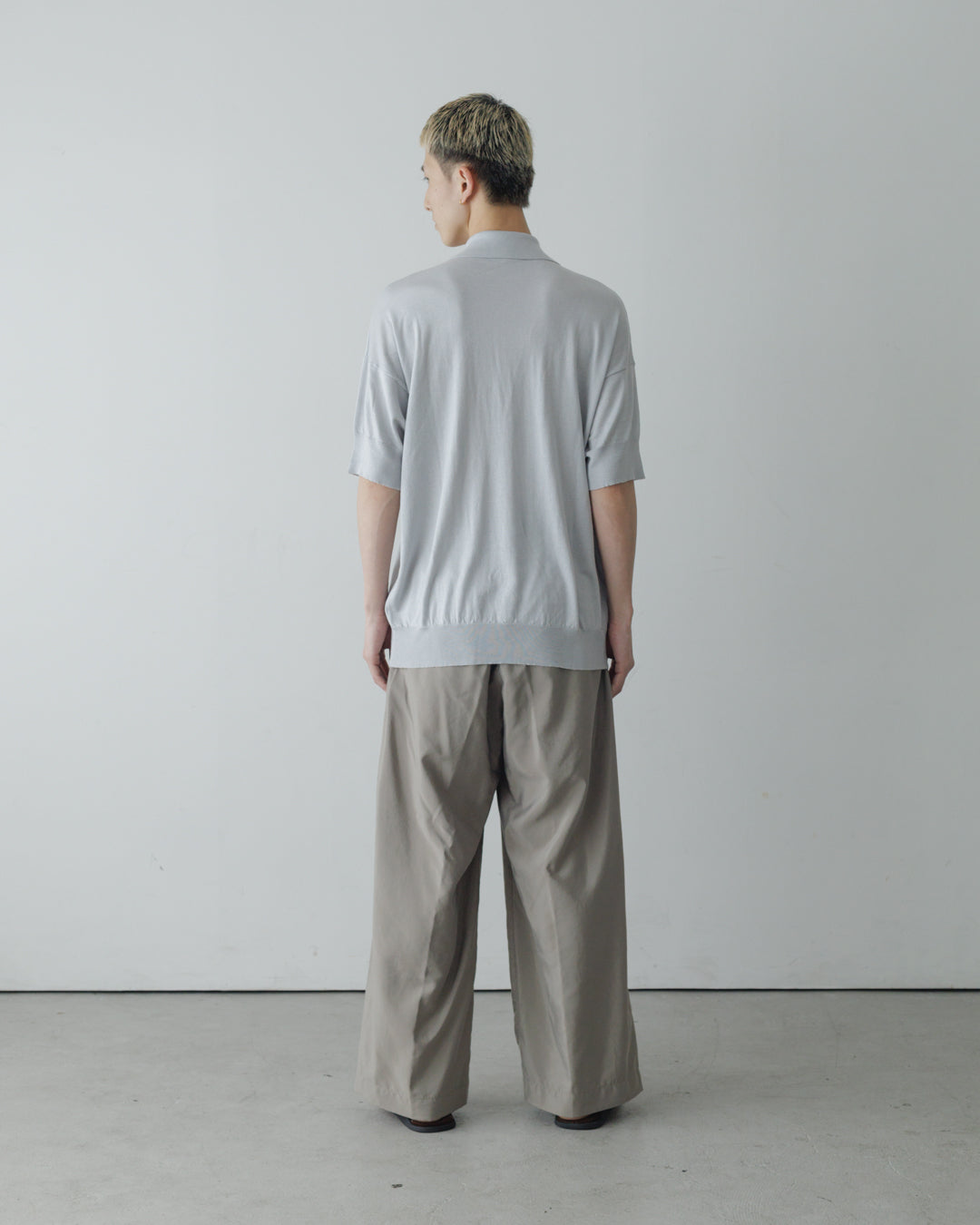 【house of naked】SILKxCASHMERE  80POLO SS, LIGHT GRAY