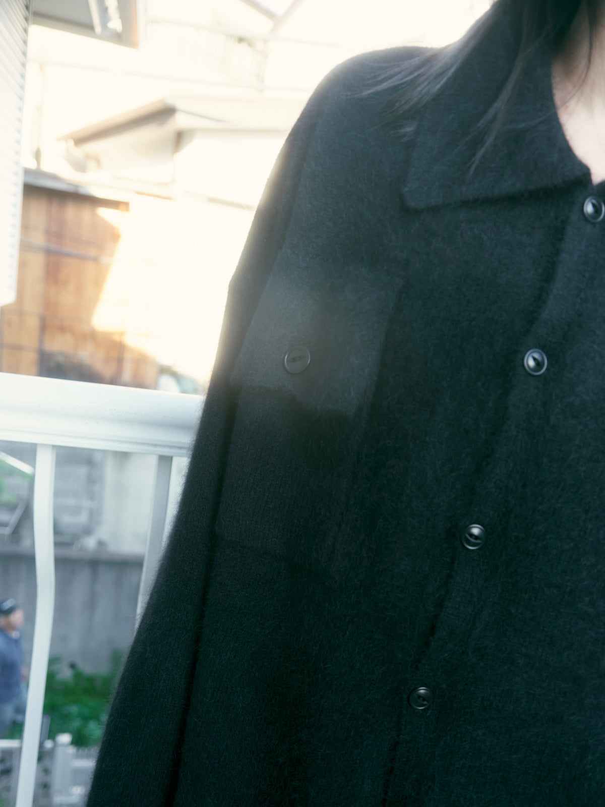 【nakedgauge】FOX KNITTING SHIRTS, BLACK