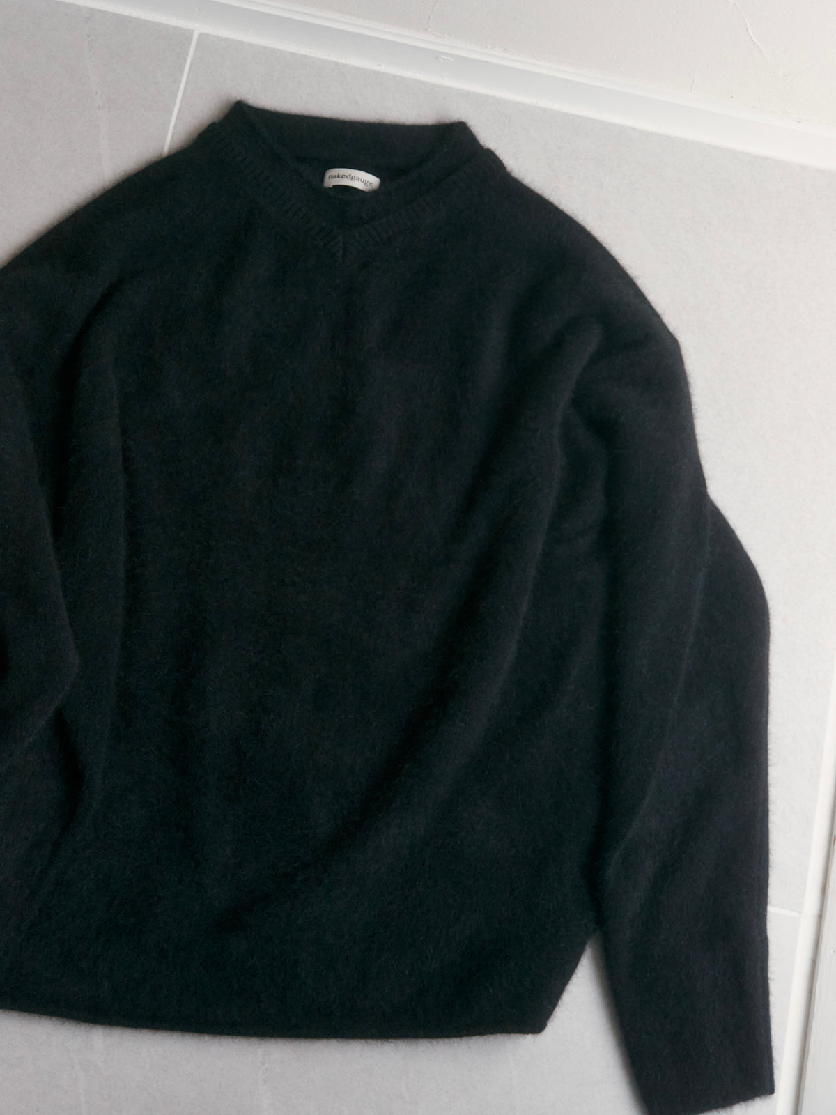 【nakedgauge】FOX DOUBLE COLLAR PULLOVER, BLACK