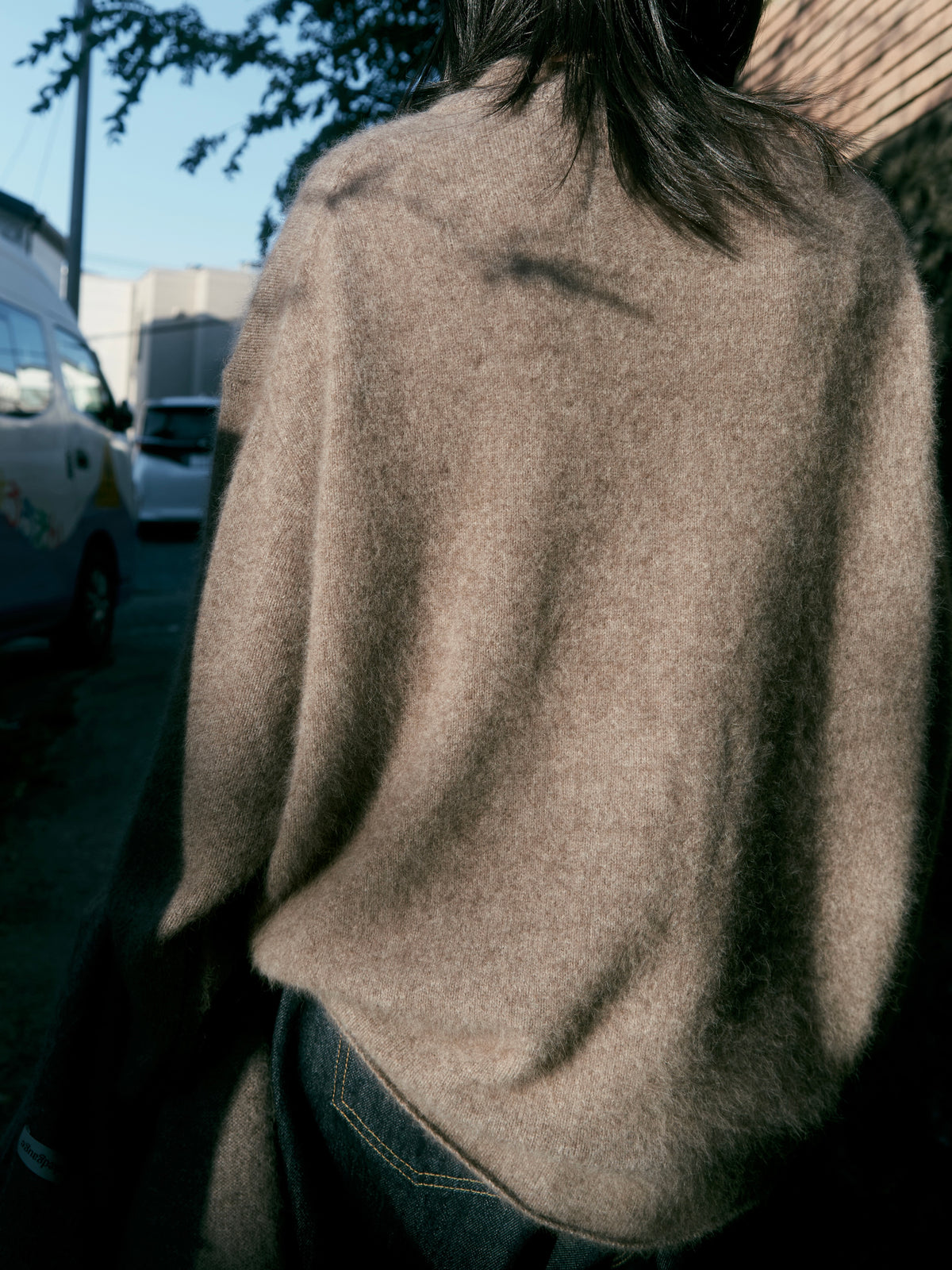 【nakedgauge】FOX DOUBLE COLLAR PULLOVER, MILLET