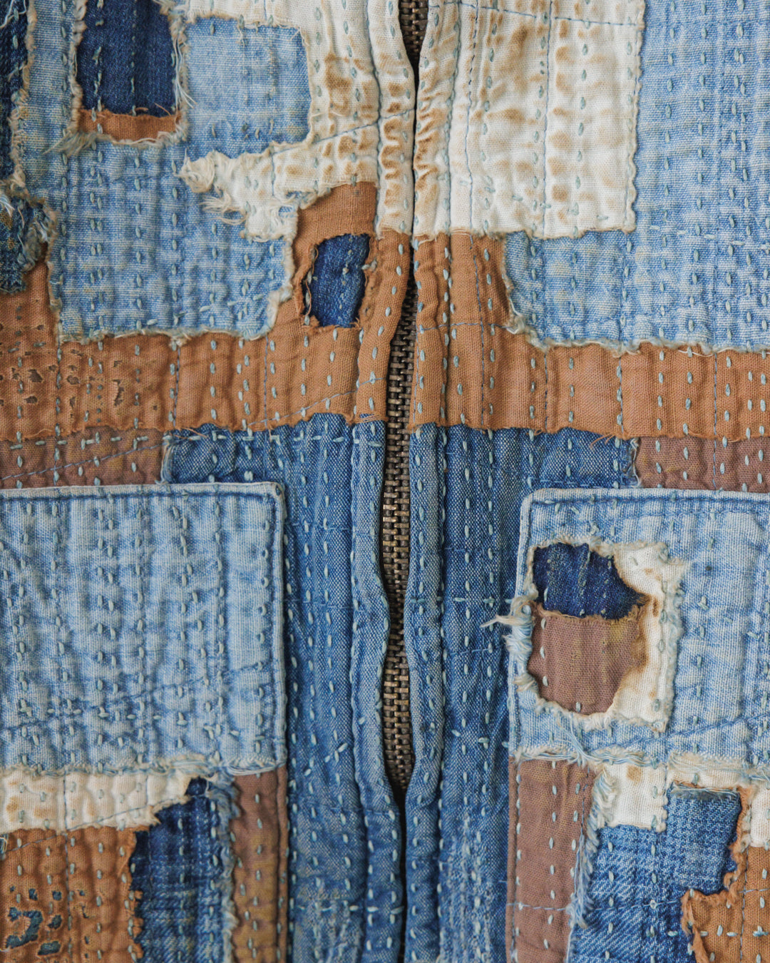 【ANACHRONORM】SASHIKO PATCHED JACKET, INDIGO