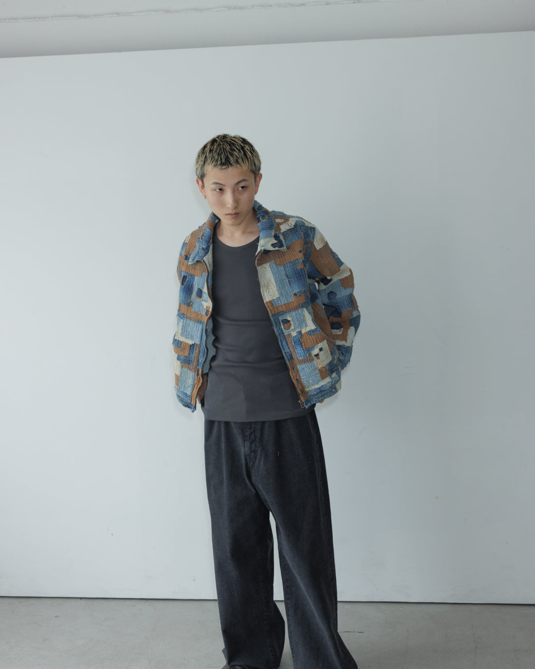 【ANACHRONORM】SASHIKO PATCHED JACKET, INDIGO