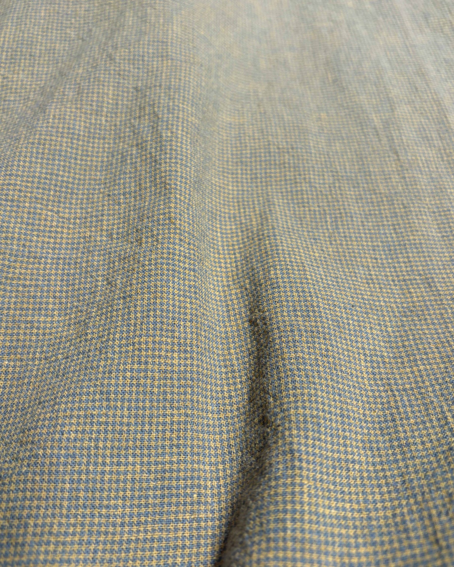【nakedgauge】LINEN COTTON RANDAM COLOR HOUNDSTOOTH SHIRT LS, YLW x B.GRAY