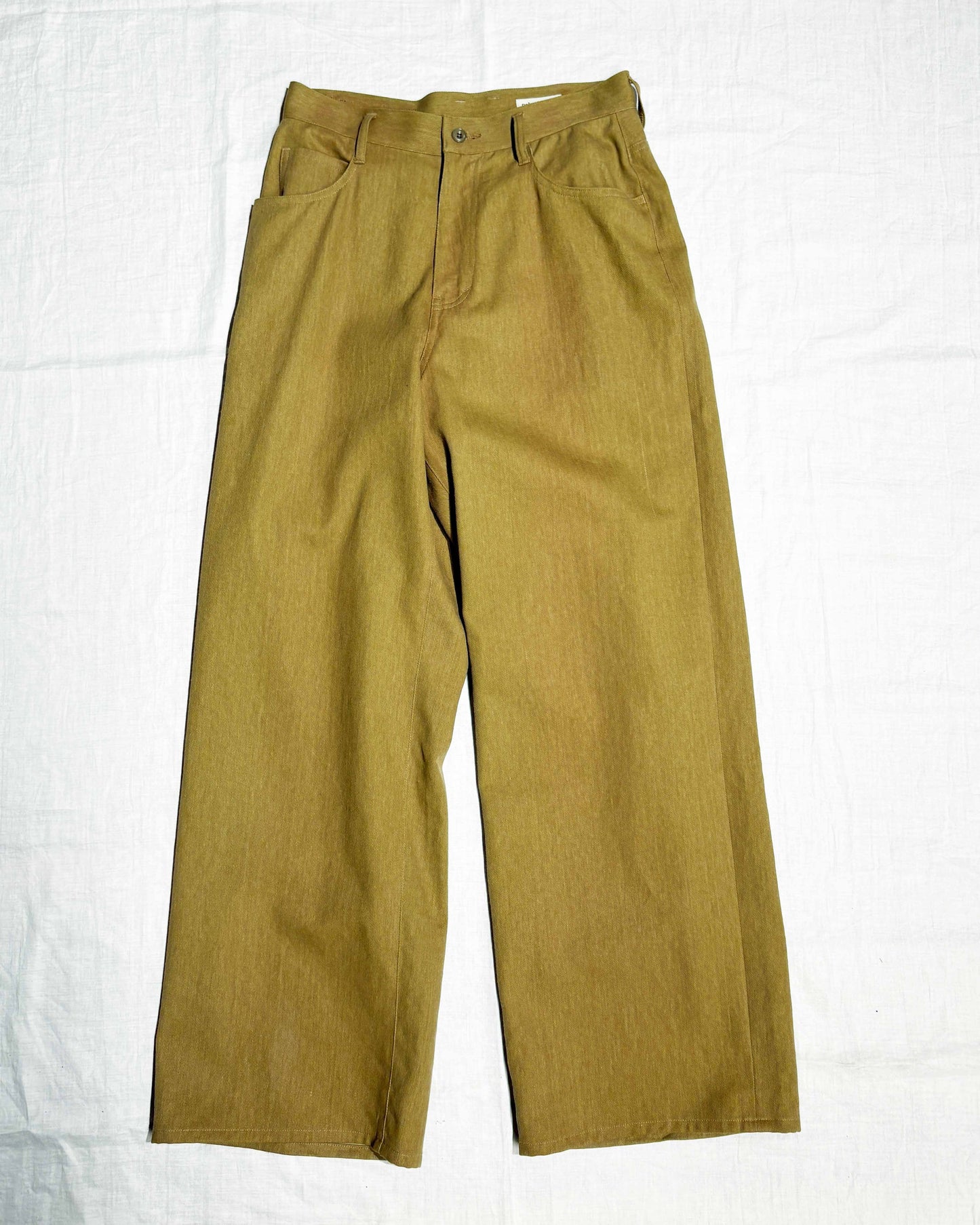【nakedgauge】COTTONxLINEN PIGMENT DYED ASHLEY PANTS, KHAKI