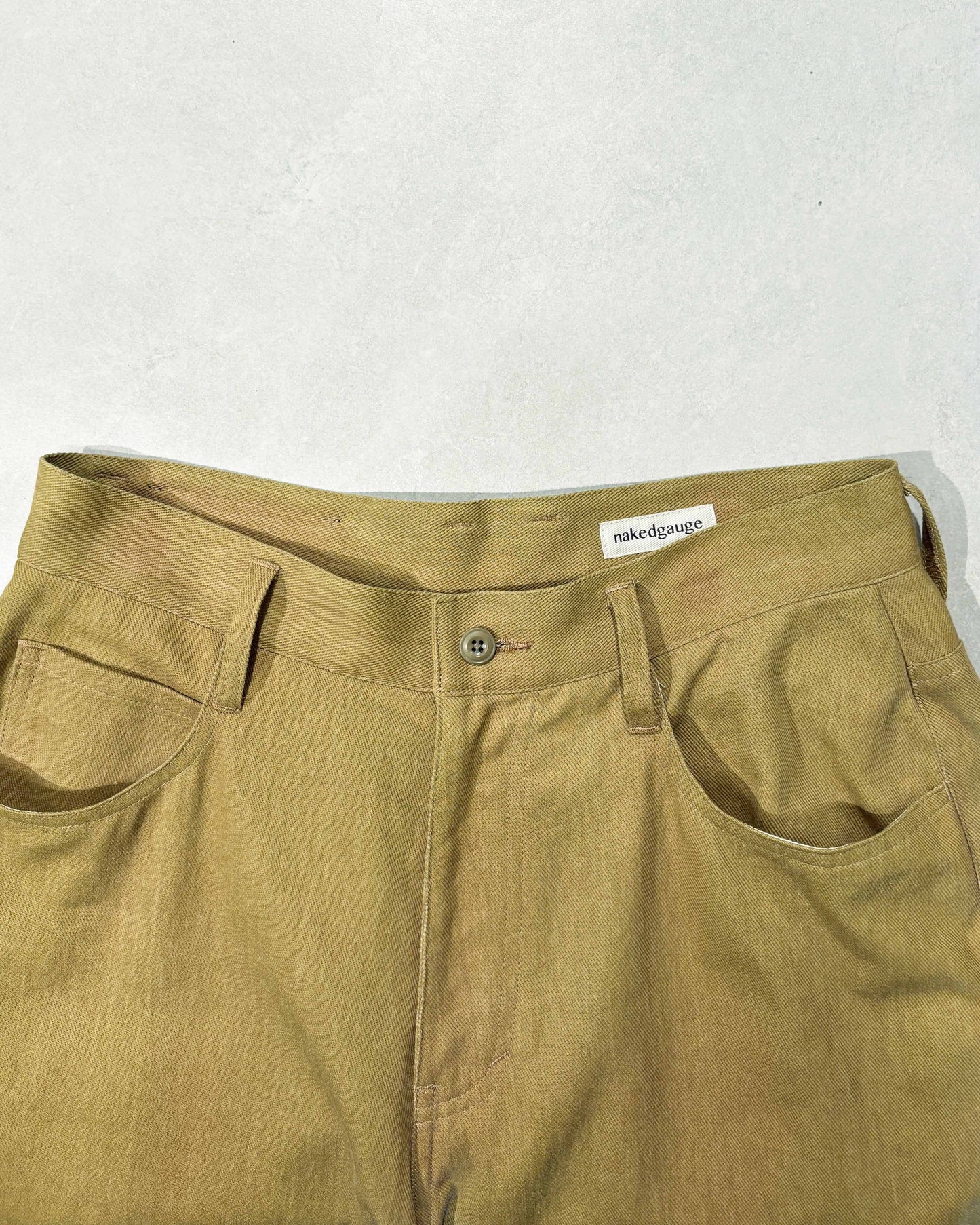 【nakedgauge】COTTONxLINEN PIGMENT DYED ASHLEY PANTS, KHAKI