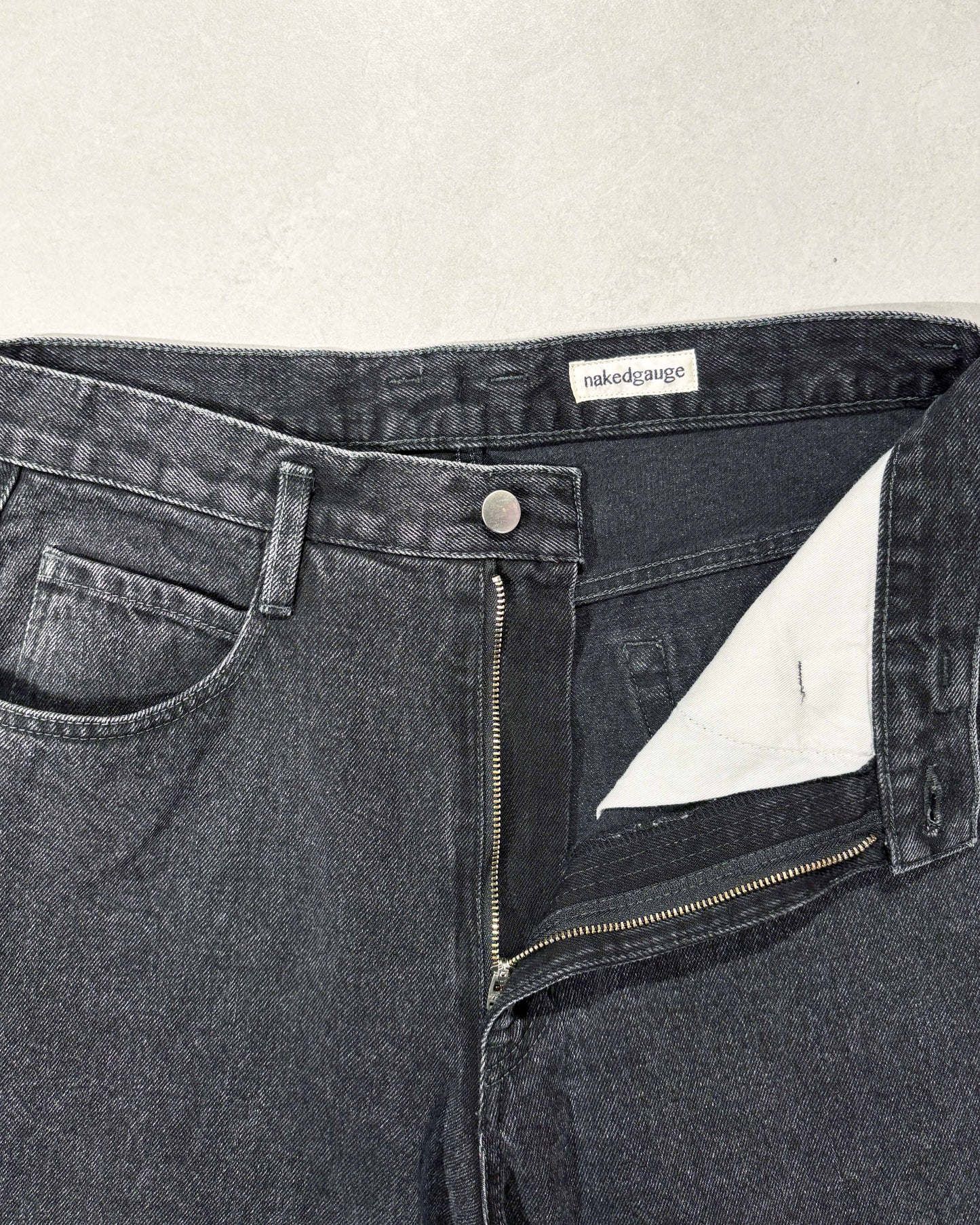 【nakedgauge】BLACK DENIM FD ASHLEY JEANS, BLACK