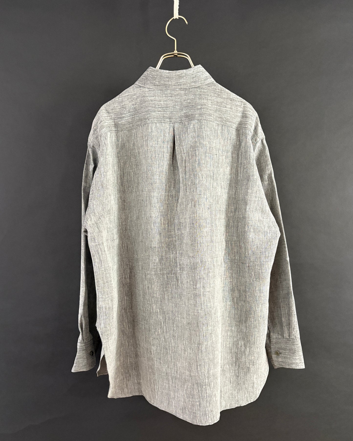 【nakedgauge】KHADIxLINEN REGULAR COLLER SHIRT, GRAY