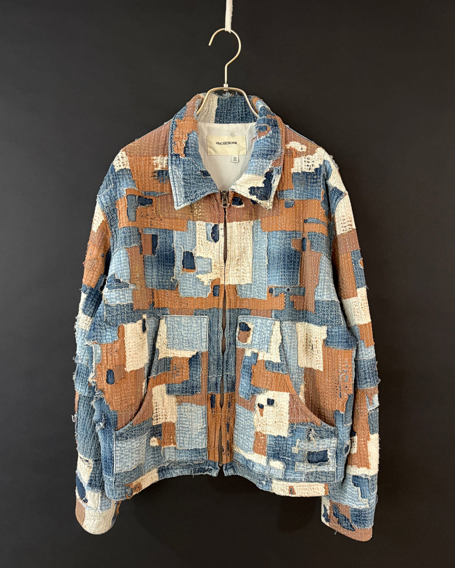 【ANACHRONORM】SASHIKO PATCHED JACKET, INDIGO