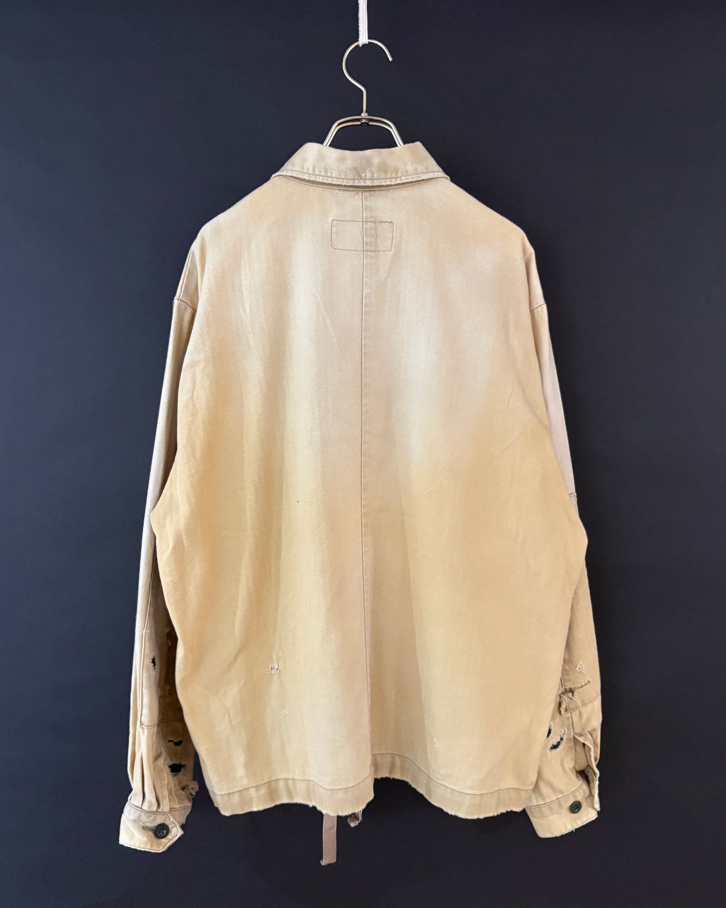 【ANACHRONORM】 REMAKED HERRINGBONE MILITARY SHIRTS JACKET, KHAKI