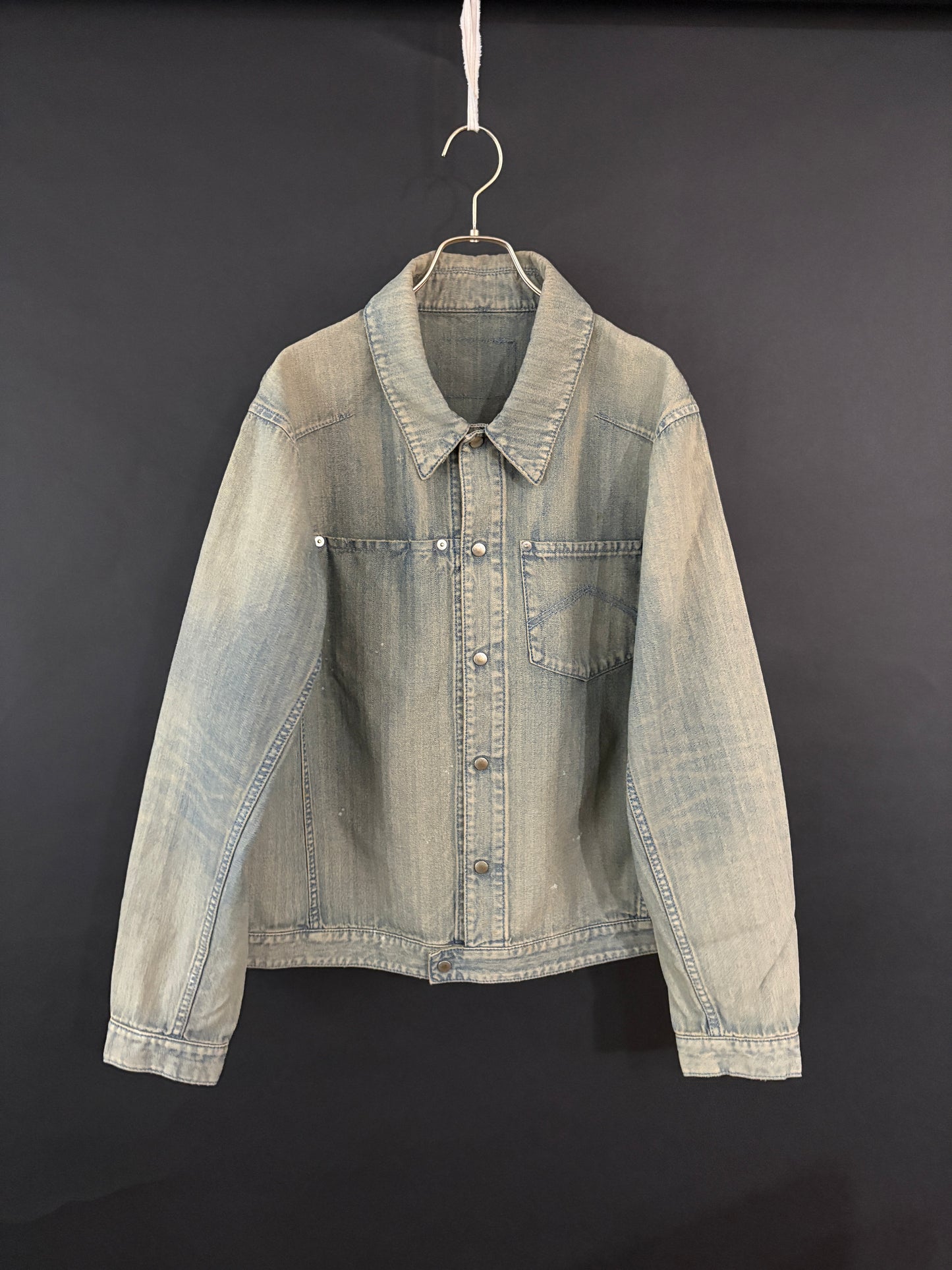 【ANACHRONORM】HERRINGBONE DENIM JACKET, INDIGO×BROWN